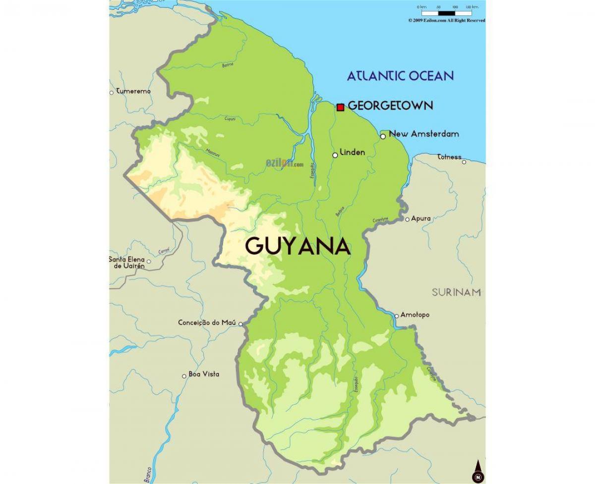 mapa Gvajani
