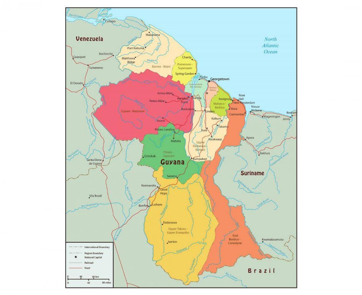 mapa Gvajani je pokazivao 10 administrativne regionima