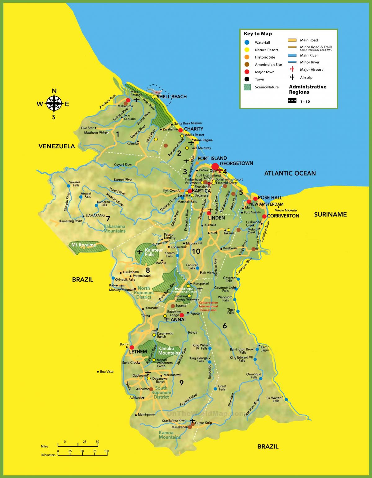 mapa sliku Gvajani