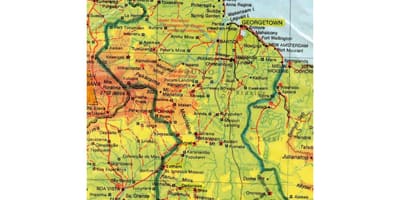 Mapa Gvajani afrike