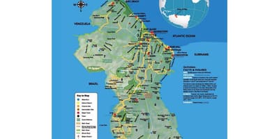 Mapa mapa pokazuje kako amerindians došao da Gvajani